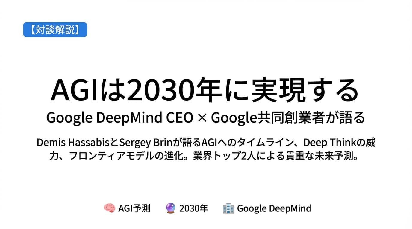 AGIは2030年に実現?Google DeepMind CEOとSergey Brinの未来予測