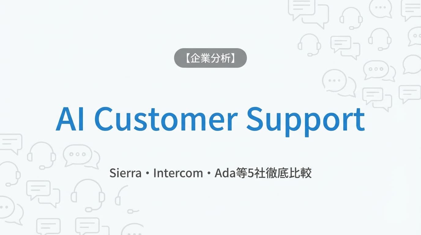 【2026年版】AIカスタマーサポート5社比較|Sierra・Intercom・Zendesk代替ガイド