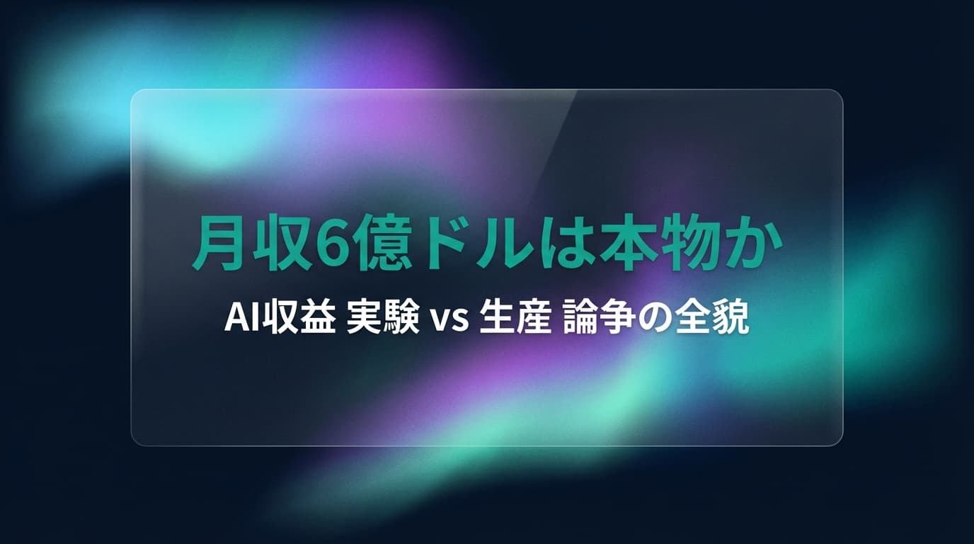 Anthropic月収6億ドルは本物か——AI収益「実験」vs「生産」論争の全貌