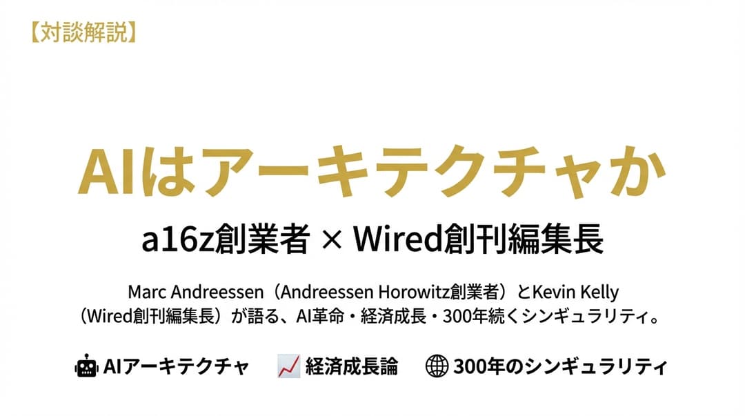 Marc Andreessen × Kevin Kelly | AIと経済成長の未来