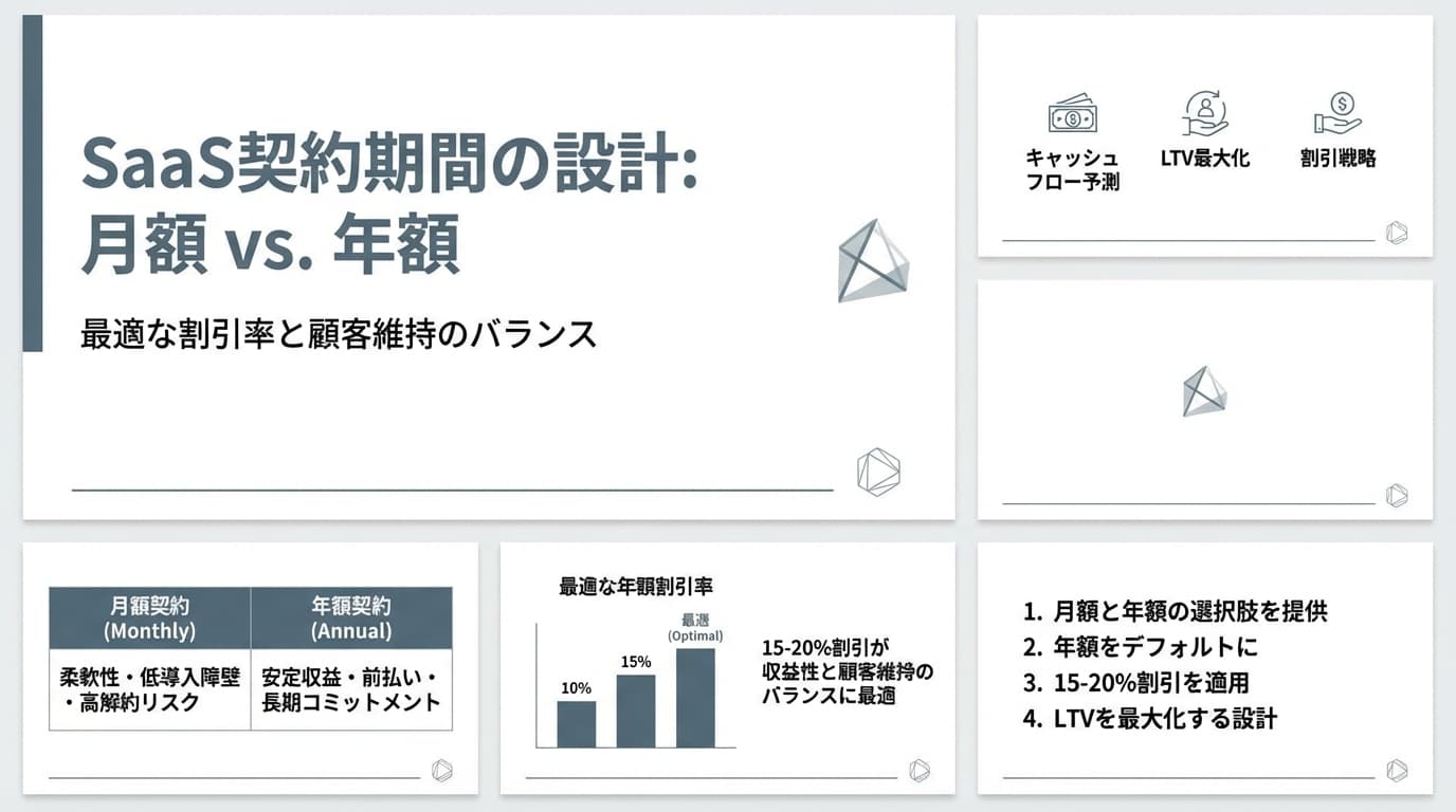 月額と年額の選び方|SaaS契約期間の設計と最適な割引率の決め方