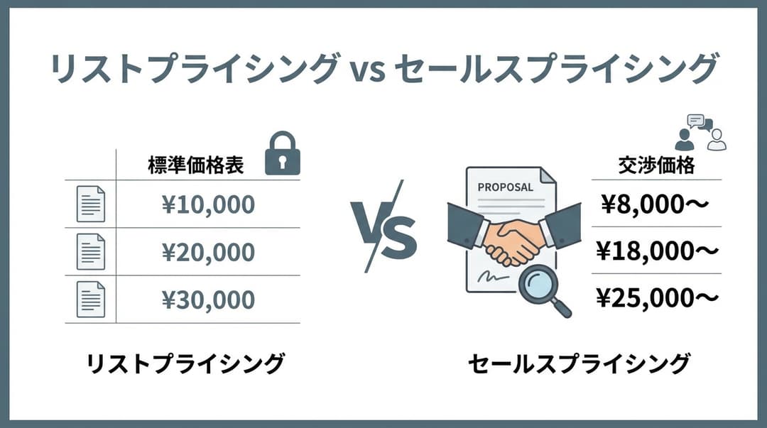 リストプライシング vs セールスプライシング:いつ、どちらを使う?
