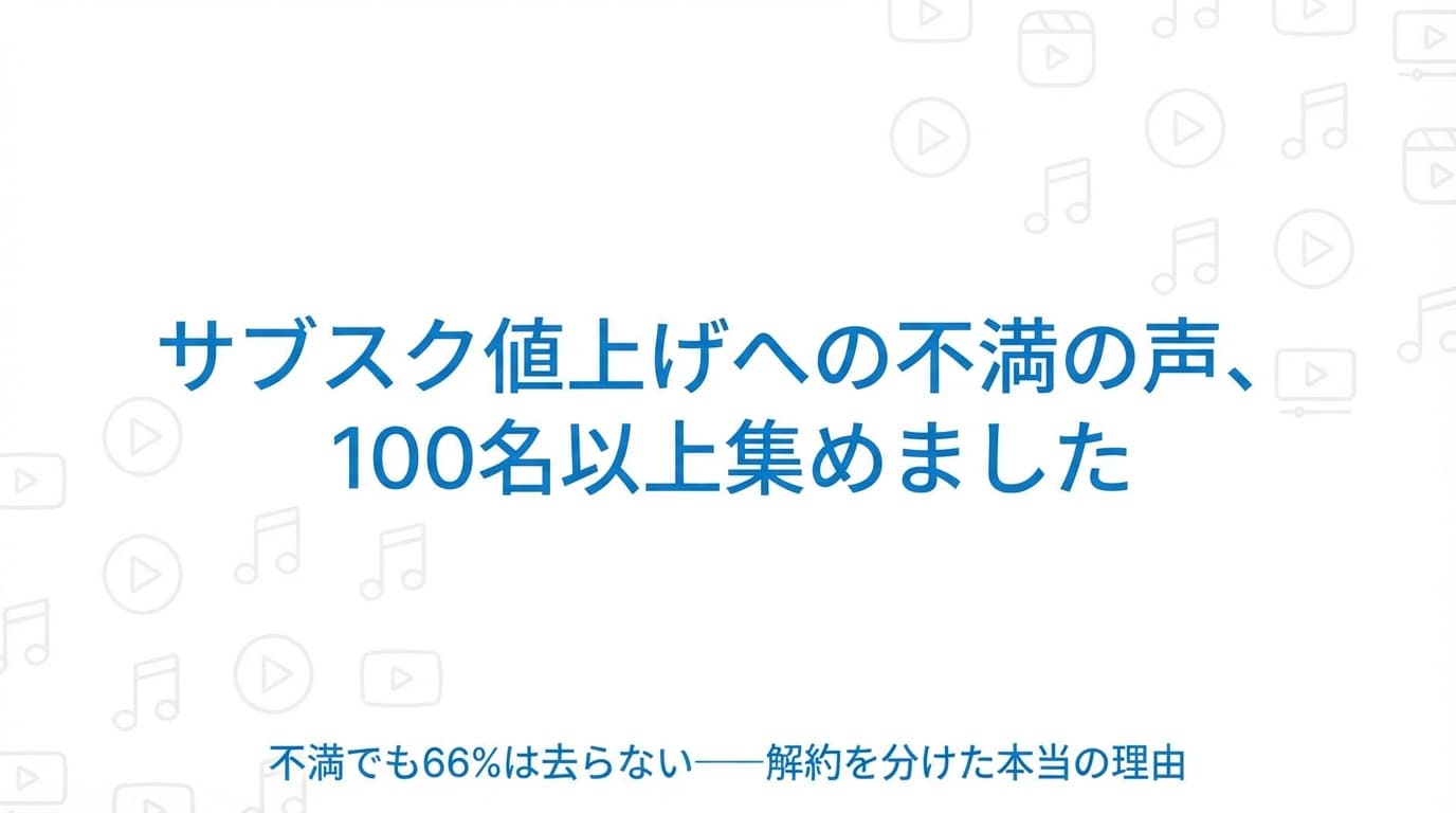 サブスク値上げ、不満でも66%は去らない──しかし「忍耐の限界」は確実にある|121名調査レポート
