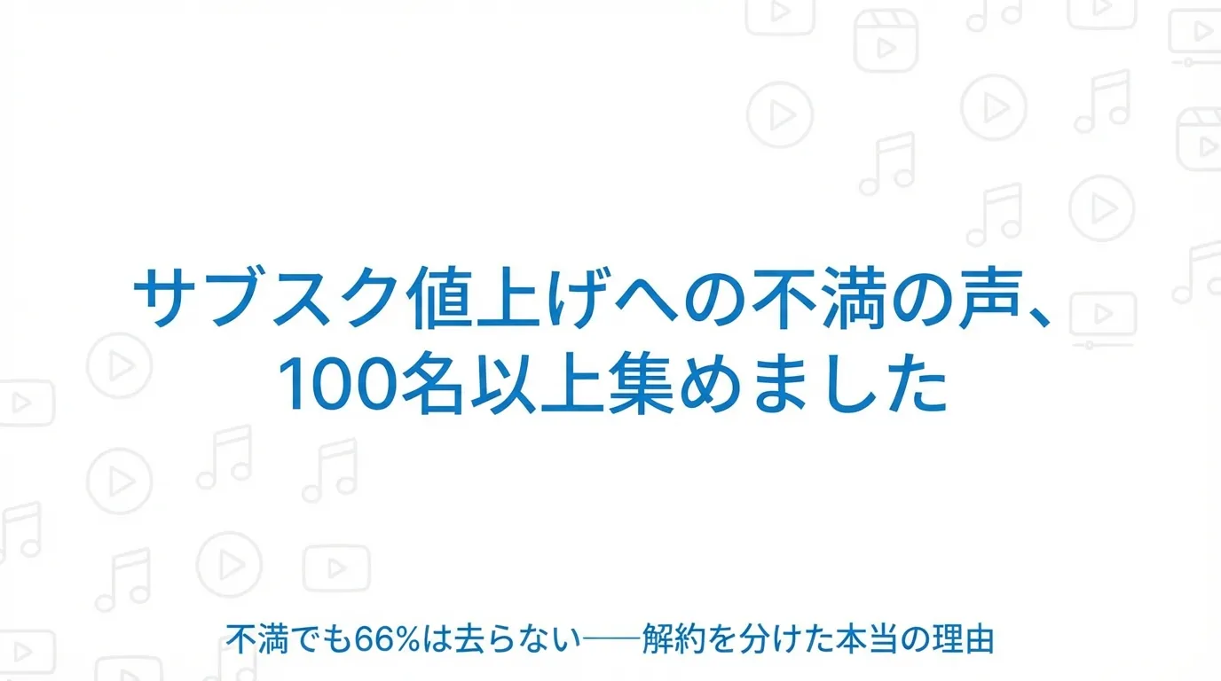 サブスク値上げ、不満でも66%は去らない──しかし「忍耐の限界」は確実にある|121名調査レポート