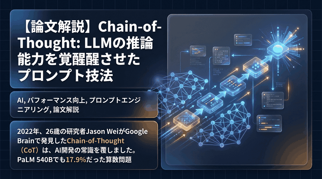 【論文解説】Chain-of-Thought: LLMの推論を段階的に引き出すプロンプト技法