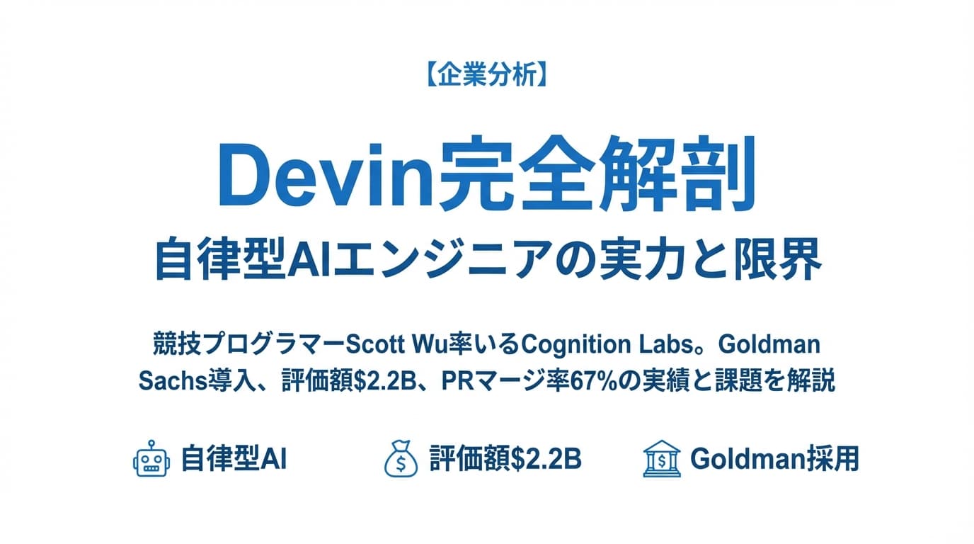 Devin AIとは?月額$20〜の料金・使い方・Cursor比較を解説【2026年版】