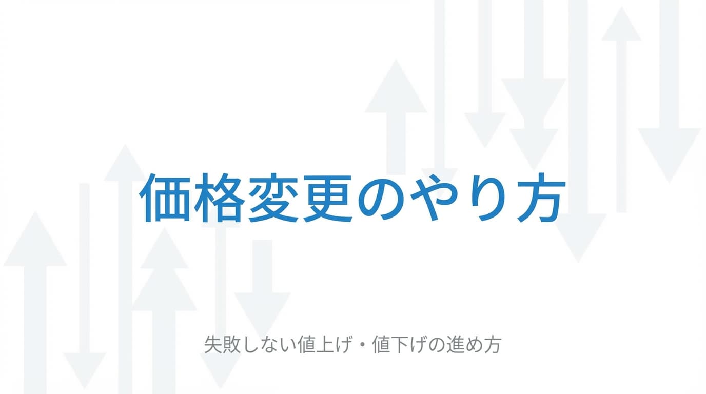 価格変更のやり方|失敗しない値上げ・値下げの進め方