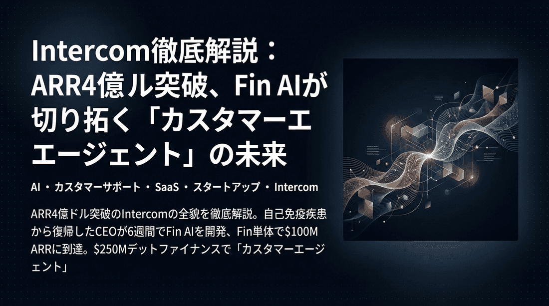 Intercom徹底解説:ARR4億ドル突破、Fin AIが切り拓く「カスタマーエージェント」の未来