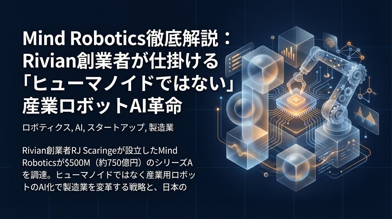 Mind Robotics徹底解説:Rivian創業者が仕掛ける「ヒューマノイドではない」産業ロボットAI革命