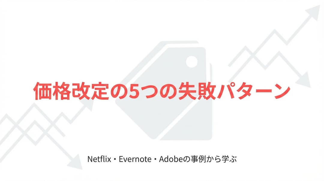SaaSの価格改定で失敗する5つのパターン|Netflix・Evernote・Adobeの事例から学ぶ