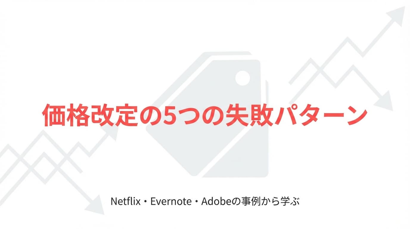 SaaSの価格改定で失敗する5つのパターン|Netflix・Evernote・Adobeの事例から学ぶ