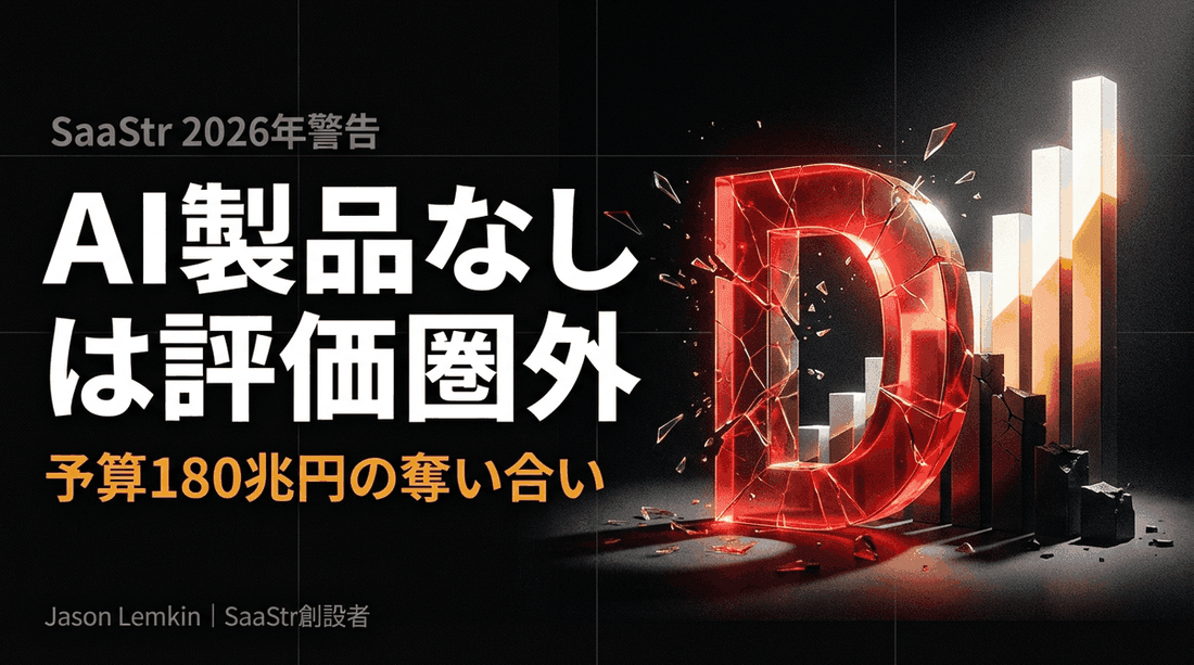 SaaStr創設者が警告「AIエージェント製品なしでは2026年評価圏外」|予算180兆円の奪い合い