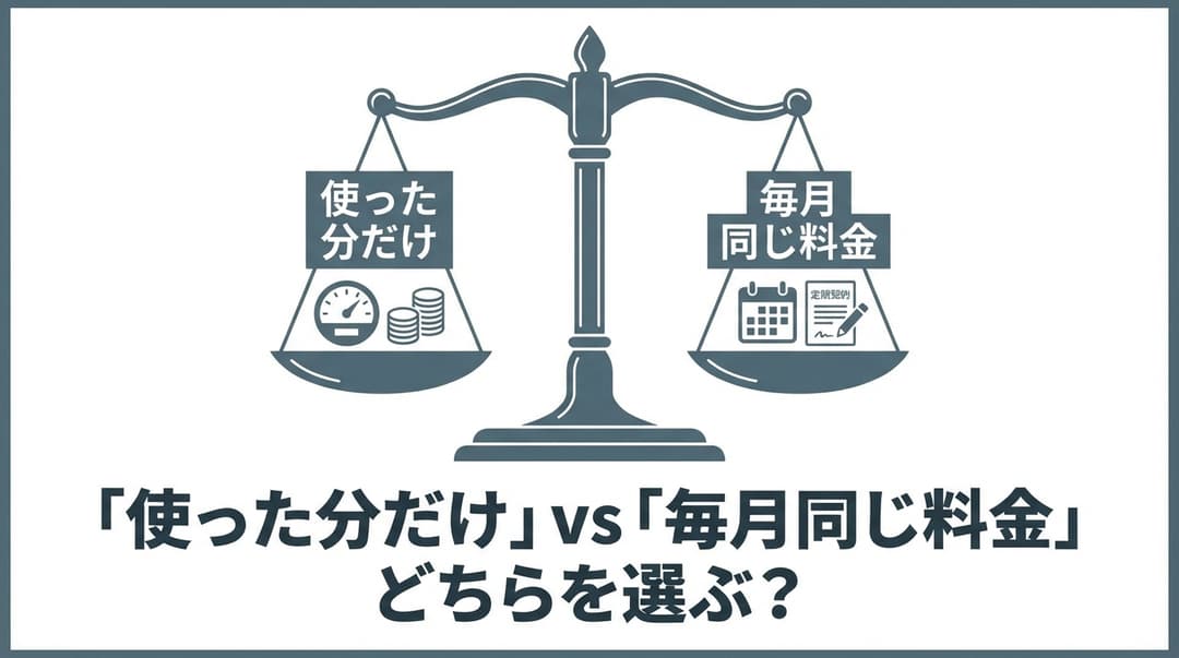 「使った分だけ」vs「毎月同じ料金」どちらを選ぶ?【判断基準5つ】
