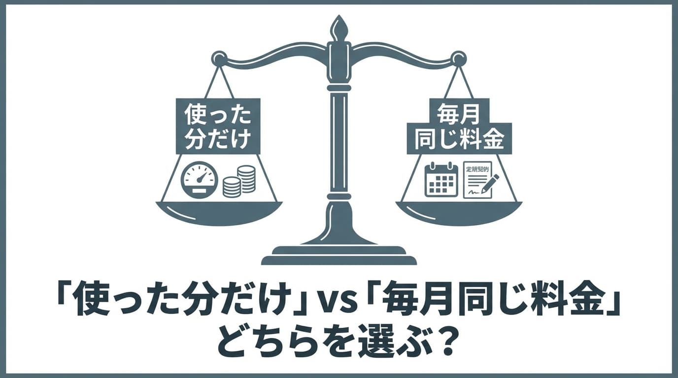 「使った分だけ」vs「毎月同じ料金」どちらを選ぶ?【判断基準5つ】
