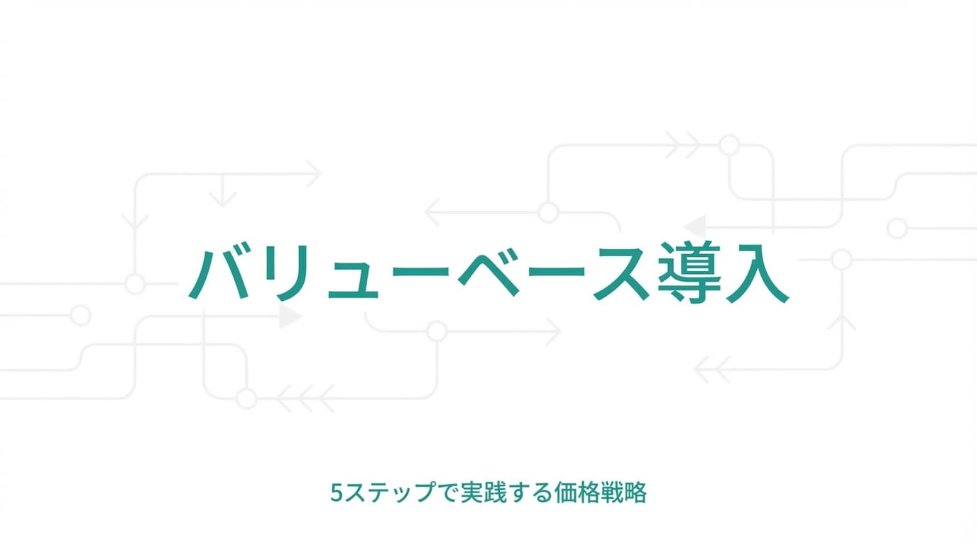 バリューベースプライシングの導入方法|5ステップと運用のポイント