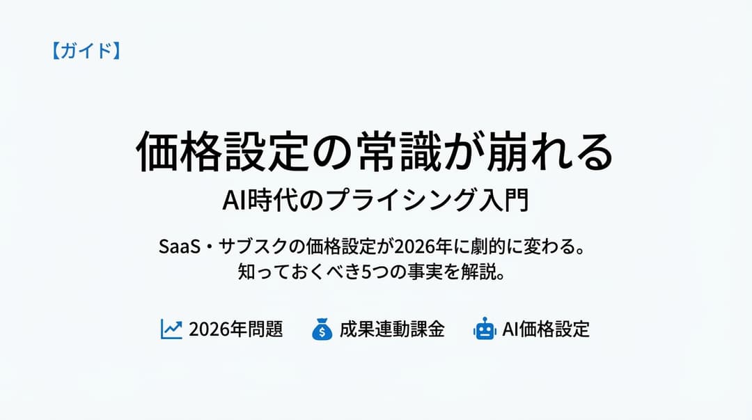 AI時代の価格設定完全ガイド|「2026年問題」を知っておくべき5つの事実