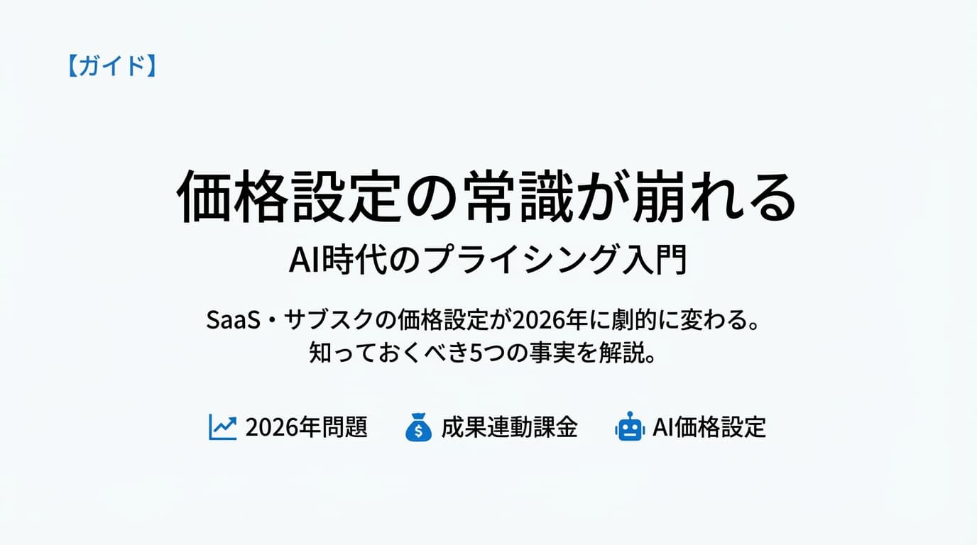 AI時代の価格設定完全ガイド|「2026年問題」を知っておくべき5つの事実